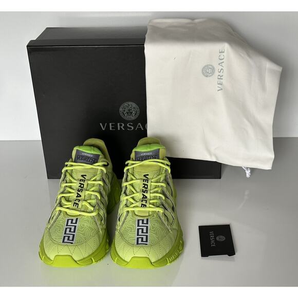 NIB $895 Versace Trigreca Chain Reaction Sneakers Citron 11.5 (44.5) IT DSU8094 main image 8